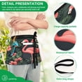 thumbnail image 4 of Yayeee Waist Apron with Pockets for Cooking Waterproof Half Server Aprons, Red Flamingo Pattern, 4 of 7