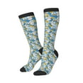 thumbnail image 2 of Balery Flower and Sail Boat Printed Novelty Socks Men's Women's Crew Socks Sports Socks Knee High Socks Cotton Socks Quirky and Cool Socks, 2 of 9