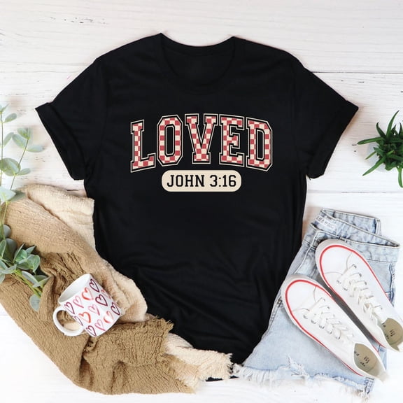 BandRole Love T-Shirt, Loved John 3:16 Shirt, Valentine Day Shirt, Heart Valentine Shirt, Gift for Beloved, Bible Verse Love Shirts, Bible Verse Love