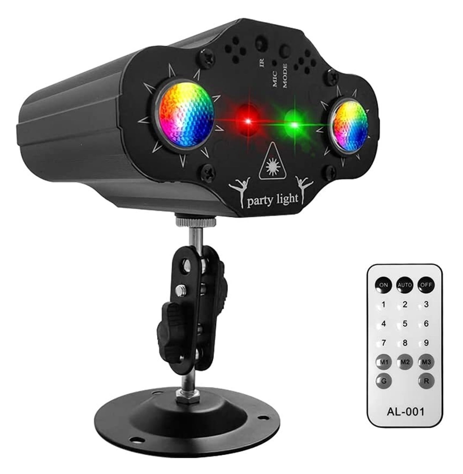 Stage DJ Party Projector Disco Voice Controlled Red Green Blue Strobe Lights Club Family Holiday Christmas Lights
