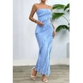 thumbnail image 6 of Women'S Sexy- Bodycon Elegant Tube Top Ruffle Maxi Cocktail Party Dresses Blue M, 6 of 10