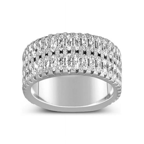 1 Carat 2 Row Diamond Wedding Ring Band in White Gold for Women