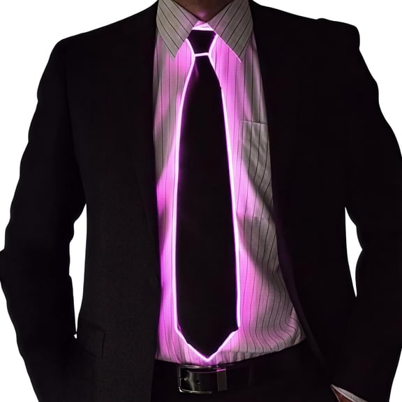 Glowman Costumes Glowman Glow Costume Neck Tie Pink One Size Unisex