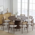 thumbnail image 5 of MAYEERTY 60" Round Dining Tables, Mid-Century Dining Table for Dining Room Kitchen, Walnut, 5 of 9