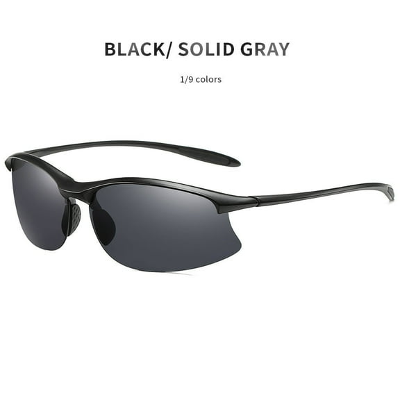 Mens TR90 Polarized Sports Sunglasses, Half Frame Outdoor Eyewear for Men, Durable and Lightweight Design