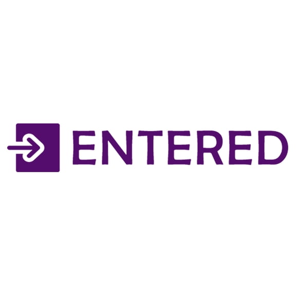 Printtoo Entered Self Inking Rubber Stamp Pre-Inked Office Stamp- Home Office Business Stationery, Purple- 42 x 9 mm