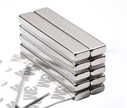 Powerful Neodymium Bar Magnets,26PCS Refrigerator Magnets,Premium Brushed Nickel Magnets Super Permanent Heavy Duty Magnets for Kitchen Fridge Office School Science Crafts Whiteboard,60x10x2mm 