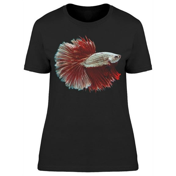 Super Cool Red Silver Betta Fish T-Shirt Women -Image by Shutterstock, Female Small