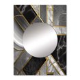 thumbnail image 2 of Designart "Marble Granite Agate with Gold Accents III" Modern Geometric Mirror Wall Decor - Modern Grey Abstract Mirror Wall Art For Entryway - 32" x 24" Inch, 2 of 5