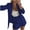 Navy, variant on Lovskoo 2024 Womens Casual Blazers Open Front Crop Blazer Jacket Business Attire Solid Long Sleeve Suit Lapel Collar Slim Cardigan Coat Olive Green