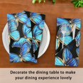thumbnail image 6 of Iauyy Satin Napkins Set of 4- Beautiful Butterfly- Blue DIY Printing Decoration Cloth Napkin- Easy Care for Home/Party, 6 of 8
