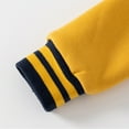 thumbnail image 6 of YTDSCS Kids Baby Fleece Baseball Jacket for Boys Varsity Letterman Print Coats Toddler Fall Winter Padded Button Sweatshirt Boys Thickened Baseball Outerwear 2-7 Years Old, 6 of 9