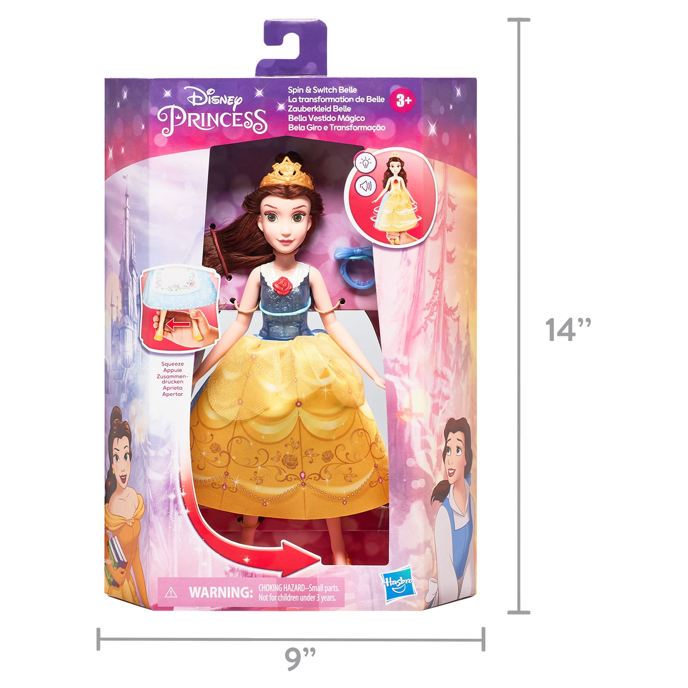 Disney Princess Spin and Switch Belle, Quick Change Fashion Doll 