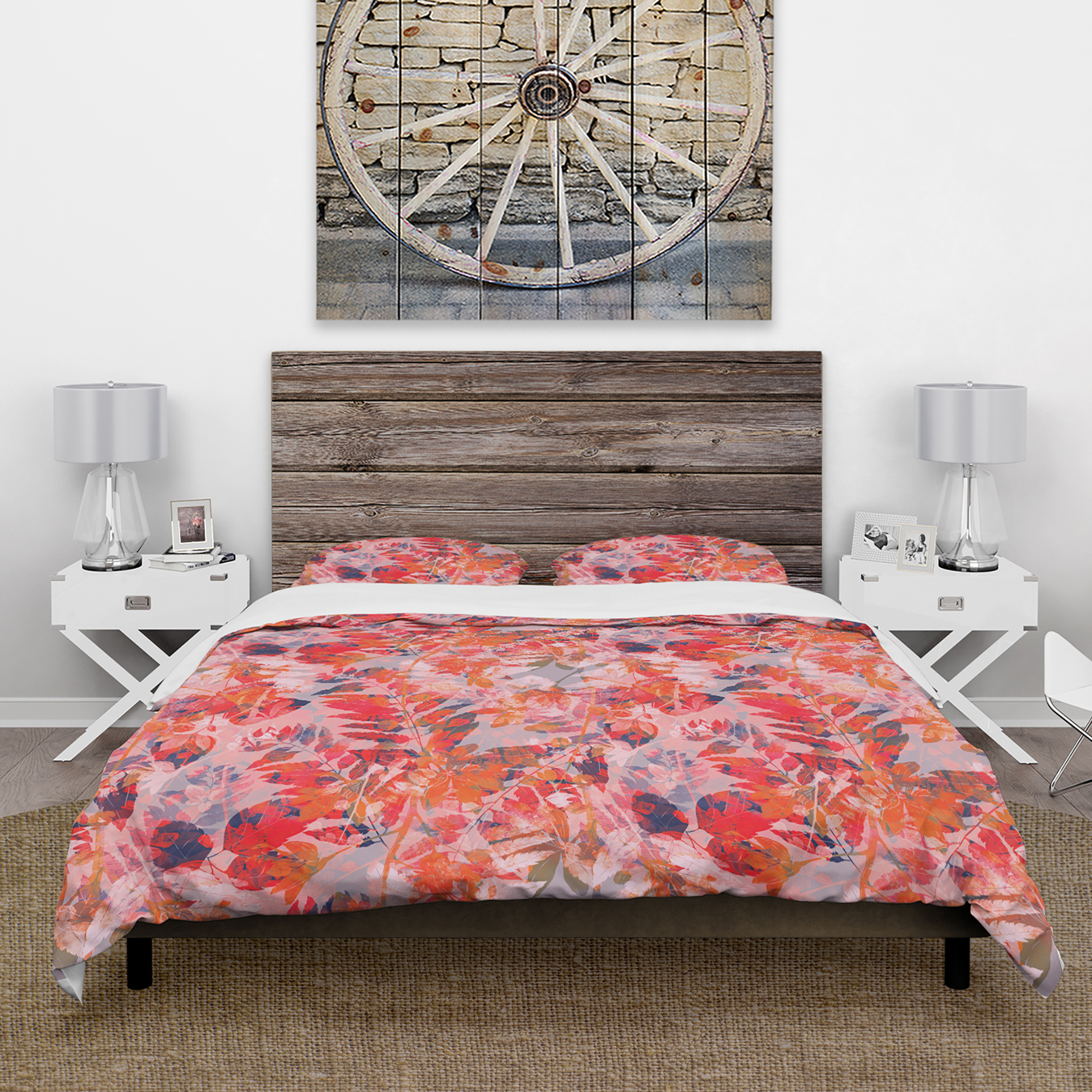 Designart 'Superimposed composition of herb, flowers and leaves' Floral Duvet Cover Set