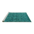thumbnail image 2 of Ahgly Company Machine Washable Indoor Rectangle Abstract Turquoise Blue Modern Area Rugs, 7' x 10', 2 of 4