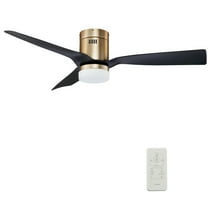 48" Indoor Flush Mount Ceiling Fan with Dimmable LED Light Remote 3 Blade Timer and Schedule by App Control