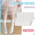 thumbnail image 3 of Girls Socks Little Kids Crew Socks Cotton Cute Youth Dress Socks 6 Pairs, 3 of 6
