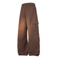 thumbnail image 7 of Aueoeo Cargo Pants For Men Sweatpants Open Bottom Baggy Sweat Pants Straight Leg Gym Cargo Sweats Pants with Pockets Coffee 5X-Large, 7 of 7