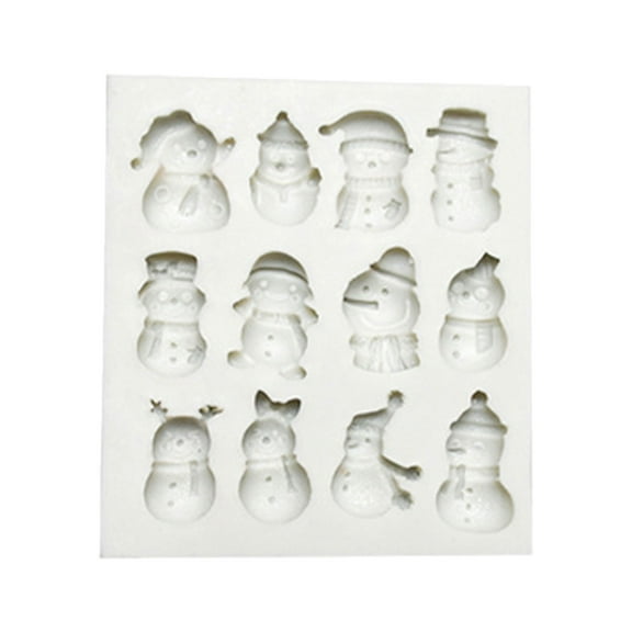 Acahhotxx Chocolate Molds, Silicone Chocolate Moulds Fondant Molds Christmas Series Silicone Baking Moulds Cake Decorating Tools - 1 Christmas Snowman