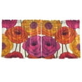 thumbnail image 7 of Yayeee Kitchen Curtains Set of 2 Light Filtering 57"x24" Over Sink Window Panels, Purple Hand Drawn Floral, 7 of 7
