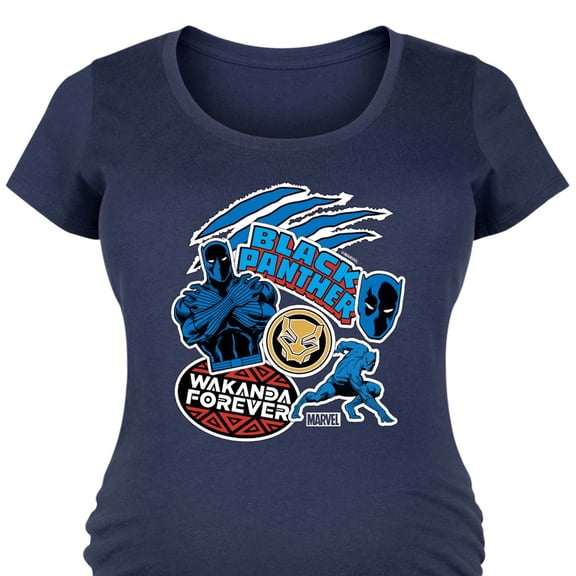 Marvel - Black Panther Sticker - Women's Maternity Scoop Neck Graphic T-Shirt
