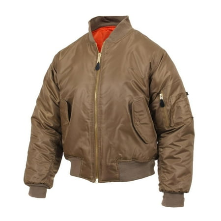 High Visibility Reversible Jacket - Rothco MA-1 Reversible Flight Jacket, Pilot Jacket, Coyote Brown