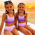 thumbnail image 3 of Grblisyd Girls Swimsuits Two Piece Casual Scoop Neck Gradient Bikini Sets Size 1-10 Years, 3 of 6