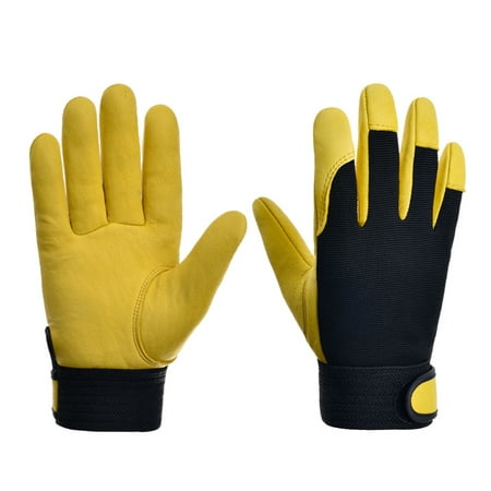 

1 Pair Men Work Gloves for Gardening Mechanics Construction Driver Dexterity Breathable Design 4 Sizes for M/L/XL/XXL
