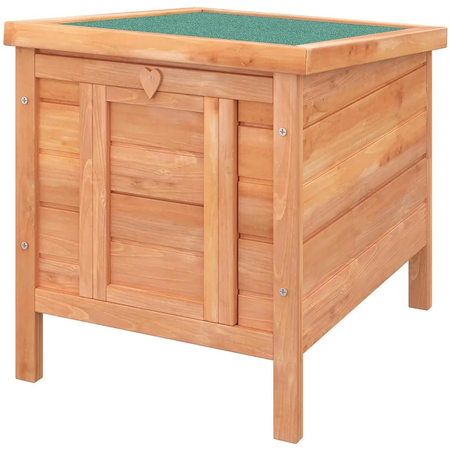 Kadyn 17" Wooden Rabbit Hutch with Openable & Waterproof Roof, Outdoor Bunny Cage for Cats, Bunnies, Guinea Pigs, Orange