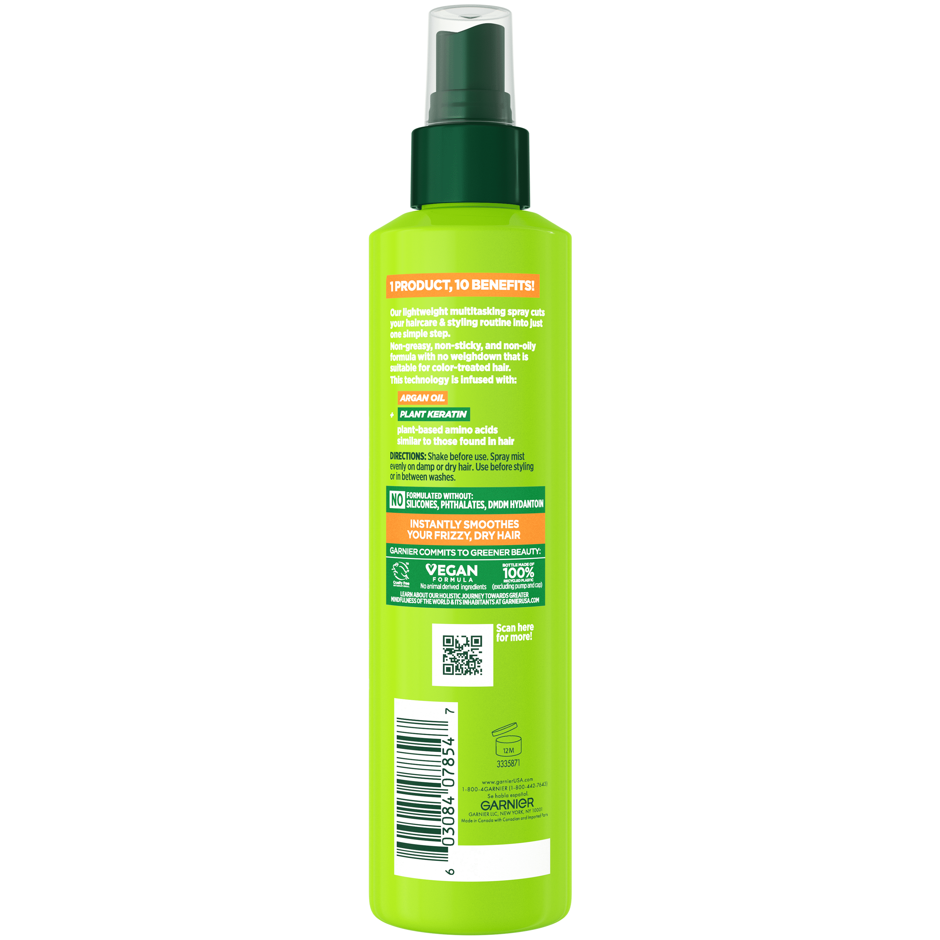 Garnier Fructis Sleek and Shine 10 in 1 Spray with Plant Keratin, fl oz Garnier Fructis Sleek and Shine 10 in 1 Spray with Plant Keratin, fl oz