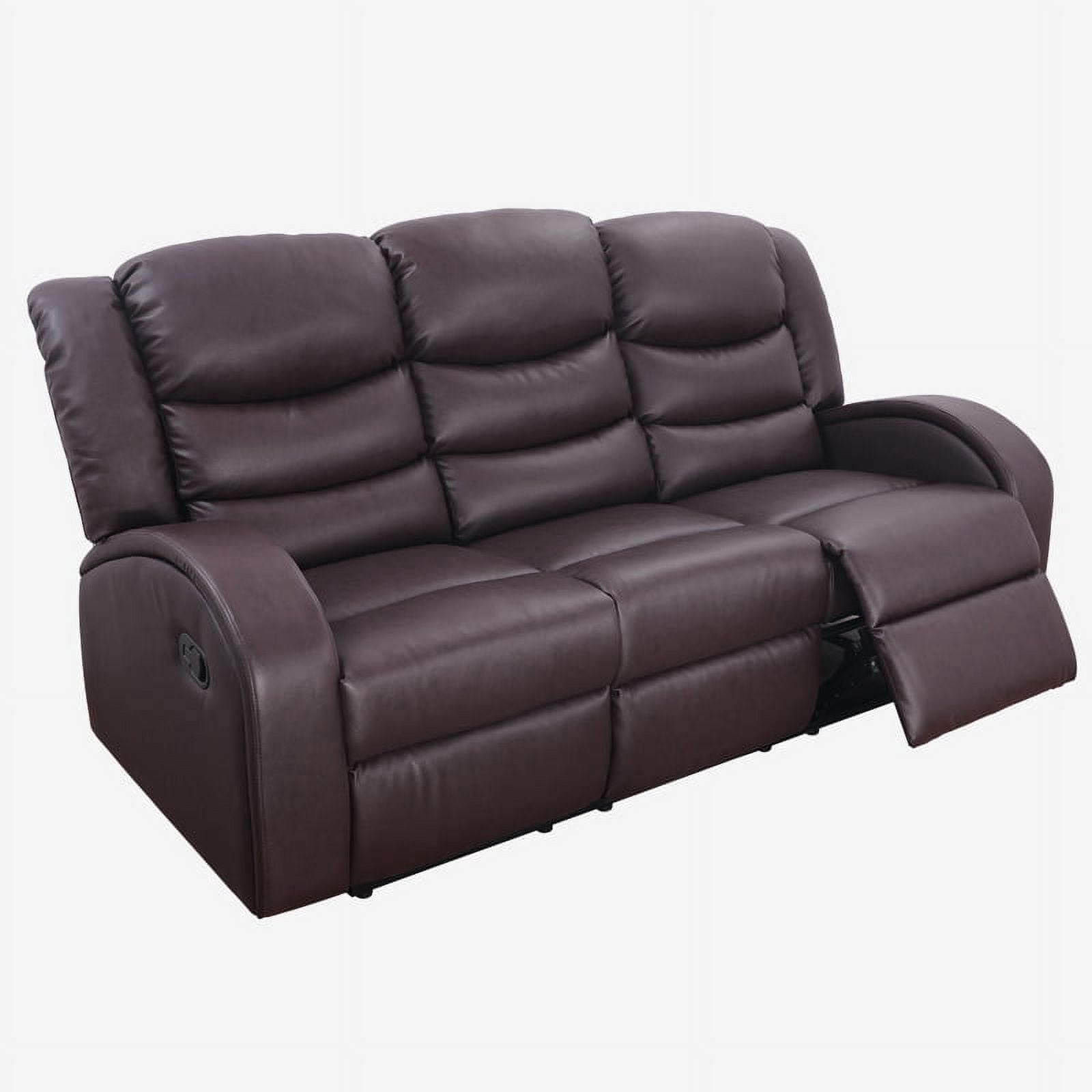 MAYEERTY 72" Modern Upholstered Couch Faux Synthetic Leather Sofa for Living Room，Brown