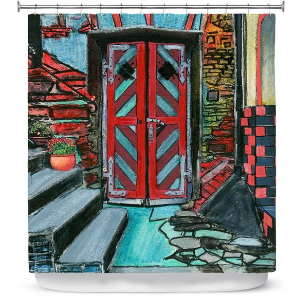 Shower Curtains 70" x 84" from DiaNoche Designs by Dora Ficher - Door Bottom Steps