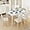 White, variant on Gizoon Glass Dining Table Sets for 6, 7 Piece Kitchen Table and Chairs Set for 6 Person, PU Leather Modern Dining Room Sets for Home, Kitchen, Living Room