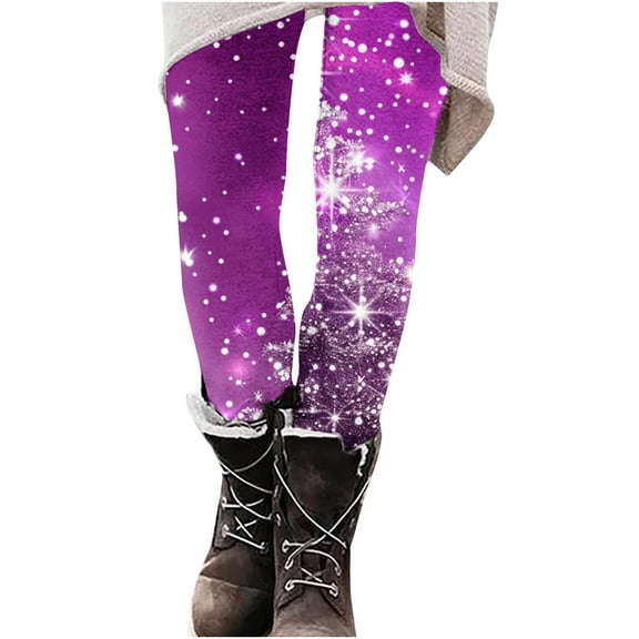 Hueook Warm Leggings for Women Womens Christmas Fashion Printed Leggings Yoga Casual Pants Leggings Multicolor 2X