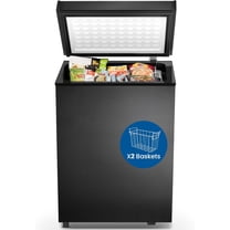 WAA 2.8 Cu.Ft Chest Freezer - 2 Removable Baskets, Adjustable Temp for Home Kitchen Dorm