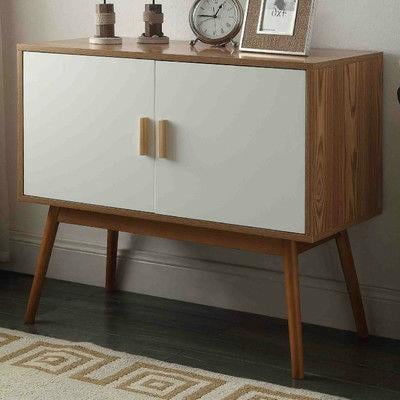 Mid Century Modern Console Table Storage Cabinet With Solid Wood Legs Com Mid Century Modern Console Table, Mid Century Modern Console Table With Storage