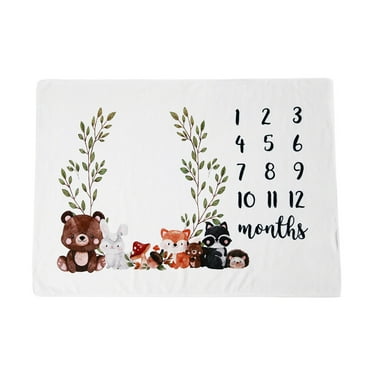 Baby Monthly Milestone Blanket Floral, First 12 Months Baby Milestone Blanket for Baby Girl Boy, for Newborn Girls Boys, Newborn Essentials Photo Blanket for Age and Growth, 30”x40” Clearance