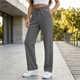 thumbnail image 2 of Womens Sweatpants Solid Color Chunky Ribbed Elastic Waist with Pocket Sports Trousers Soft Skin-Friendly Everyday Wear, 2 of 8