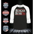 thumbnail image 2 of Shop4Ever Men's Reagan Bush '84 Retro President Campaign Raglan Baseball Shirt XXX-Large Black/White, 2 of 4