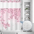 thumbnail image 2 of No Hook Shower Curtain, Cherry Blossom Shower Curtains for Bathroom with See Through Top Window, Gradient Tree Pink Flower Plant Waterproof & Washable Bath Curtain Extra Long 72"x84", 2 of 9