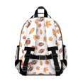 thumbnail image 3 of Football Leaf White Pattern Cute School Backpack Bag for School with Padded Back and Adjustable Shoulder Straps 15.25"x11.5"x5.25", 3 of 5