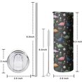 thumbnail image 5 of 20oz Colorful Dinosaur and Floral Pattern Skinny Tumblers Stainless Steel Tumbler with Lid and Straw,Vacuum Insulated Double Wall Travel Tumbler Cups with Cleaning Brush for Coffee,Tea, 5 of 6