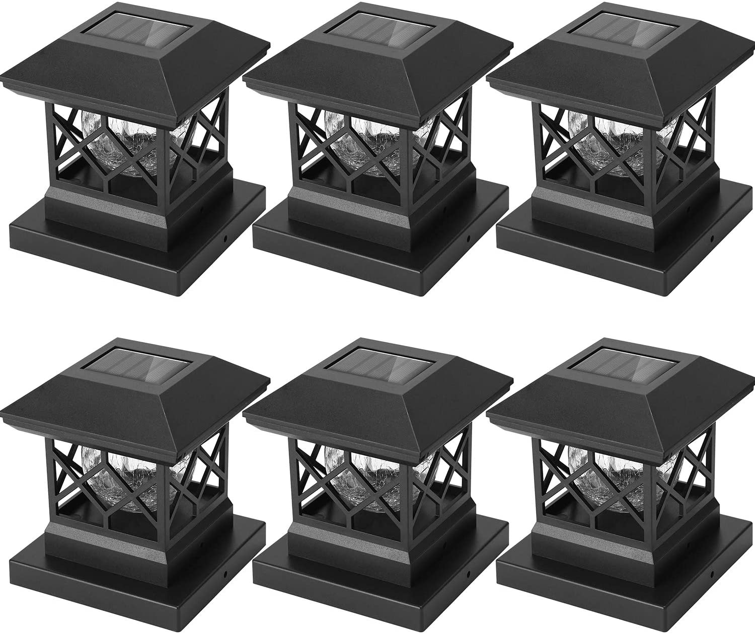 Solar Post Cap Lights Outdoor Waterproof LED Fence Post Solar Lights