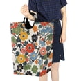 thumbnail image 4 of Yayeee Freestanding Laundry Hamper with Handle Collapsible Large Storage Basket for Clothes, Black Flowers Pattern, 4 of 7