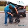 thumbnail image 5 of WONDERFOLD W2 Luxe Cochecito Wagon (2 plazas) - Cochecito plegable con asientos con hebilla magnética, arneses de 5 puntos y capota ajustable, negro volcánico, 5 of 5
