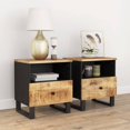 thumbnail image 1 of vidaXL Bedside Cabinets 2 pcs Solid Wood Mango&Engineered Wood, 1 of 5