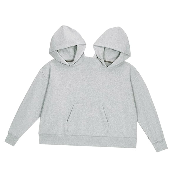 Sudadera con capucha para pareja, divertida, íntima y a juego para el sofá, primavera y otoño. gris
