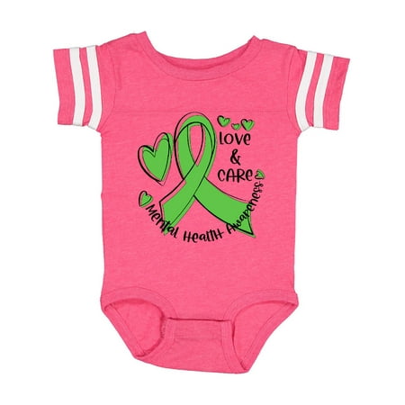 

Inktastic Love and Care Mental Health Awareness Green Ribbon Gift Baby Boy or Baby Girl Bodysuit