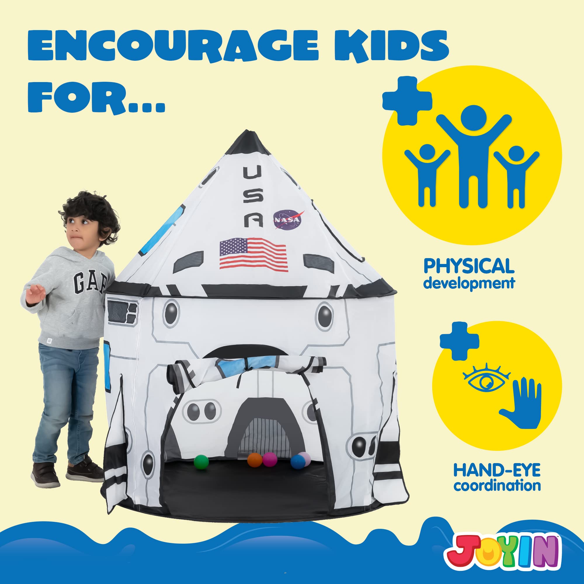 Joyfy Rocket Ship Pop-Up Play Tent photo 6