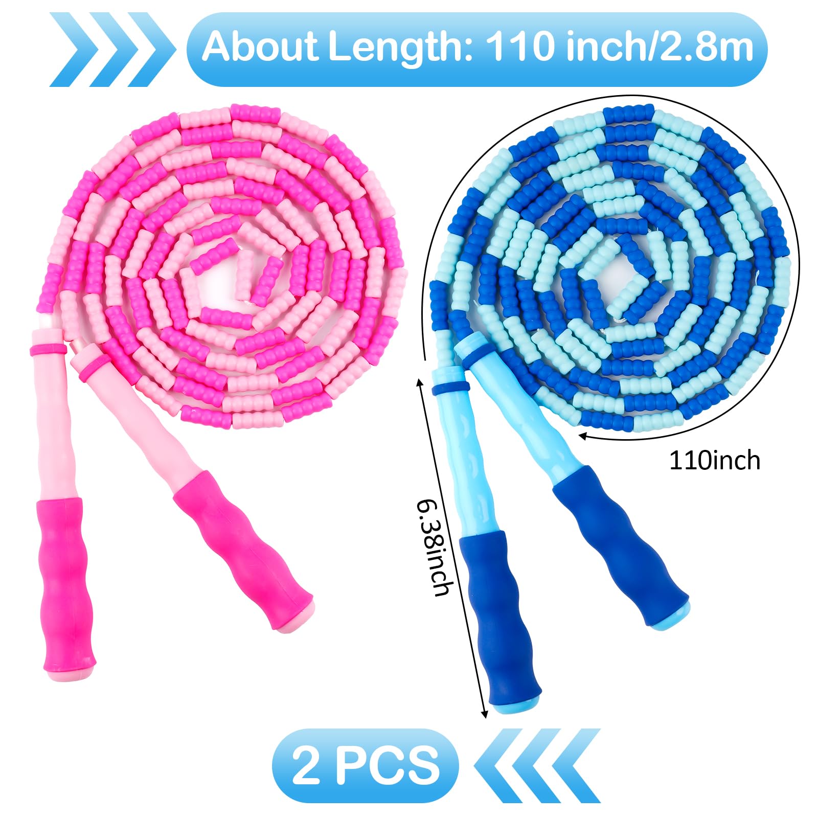 Adjustable Jump Ropes Segmented Soft Beaded Skipping Rope
